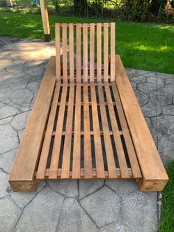 Outdoor Wood Chaise Lounge Recliner (Teak)