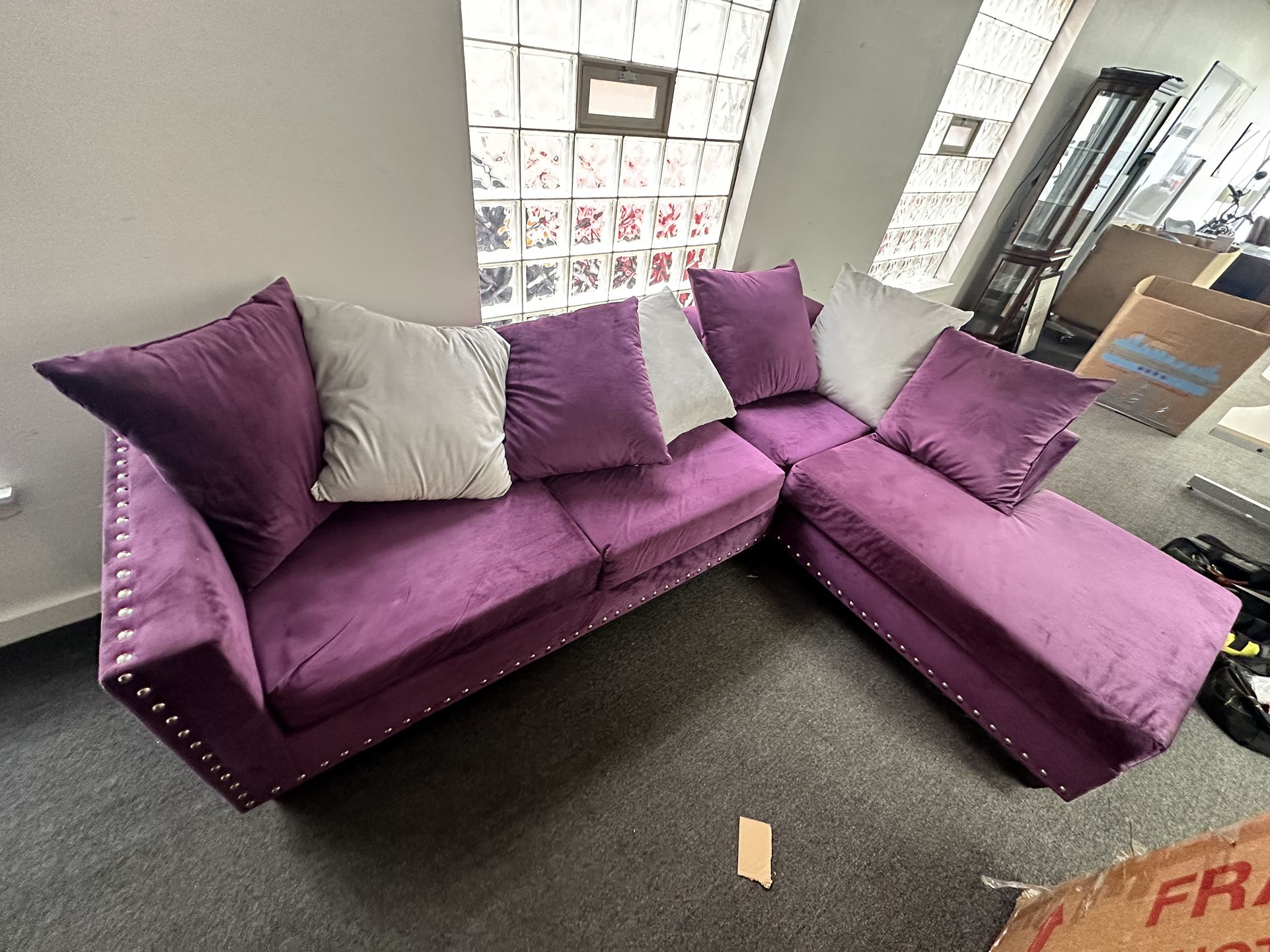 Purple Suede Couch