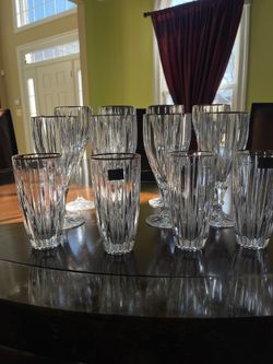 12 Mikasa Glasses, Wine, Water Goblets