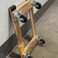 Klutch Hardwood H-Dolly with Rubber Tread, 1600-Lb. Capacity
