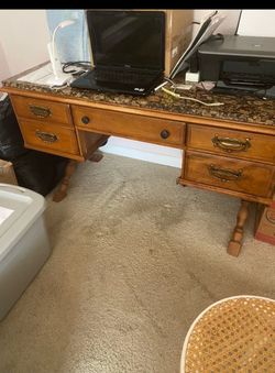 Wood desk with Granite Top