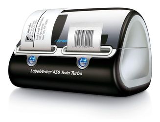 Impresora de etiquetas DYMO LabelWriter 450 Twin Turbo. Tecnología de impresión térmica (1752266)., Negro/Plateado used