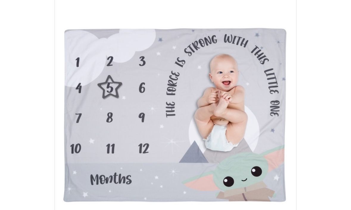 Star Wars Baby Yoda Milestone Blanket