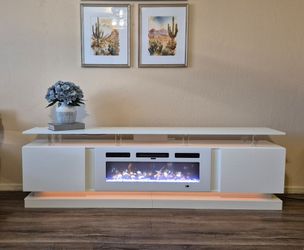 Tv stand/Tv stand with electric fireplace - New
