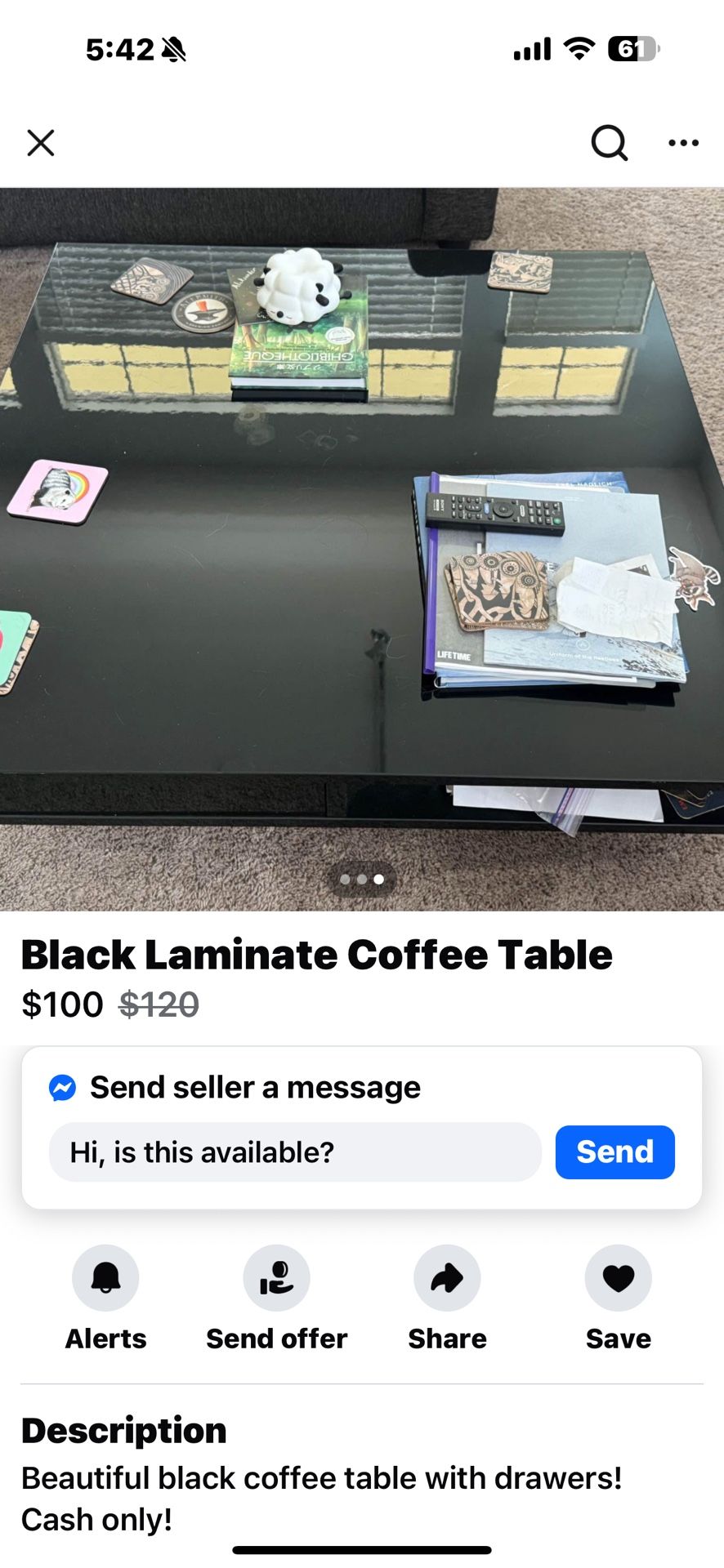 Black Square Table