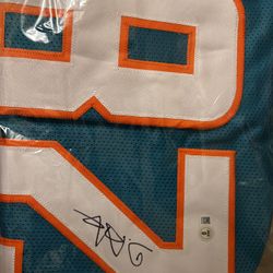 Devon Achane Autographed Custom Miami Dolphins Jersey - Beckett Certified Auto