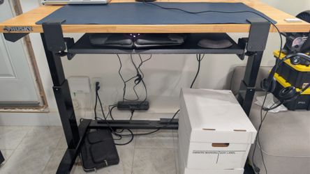 Husky Adjustable Standing Desk with Keyboard Tray