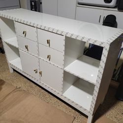 White Ikea Kallax 8 cube Cubbie Dresser Bookcase Shelves Cabinet Sideboard Buffet Tv Stand Unit