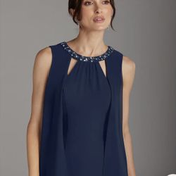 Azazie. A-line scoope pleated chiffon dress Size A14