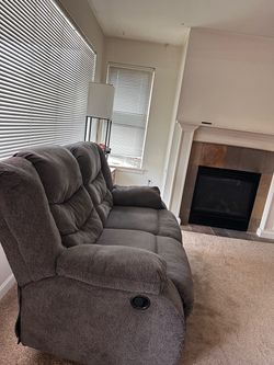 Gray Reclining Loveseat