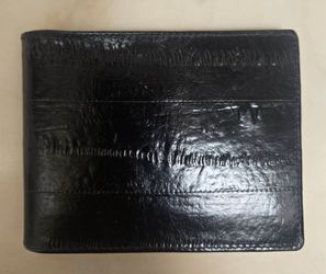 WALLET BLACK  EEL SKIN MEN'S, NEW