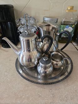 Complete Mid Century Oneida tea set! Gorgeous