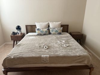 Bed Frame And Memory Foam Mattress King Like NEW