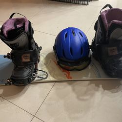 Complete Snowboard Package – Board, Boots, Bindings, Helmet & Goggles