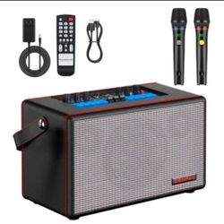 Karaoke Machine With Two Wireless Microphones 