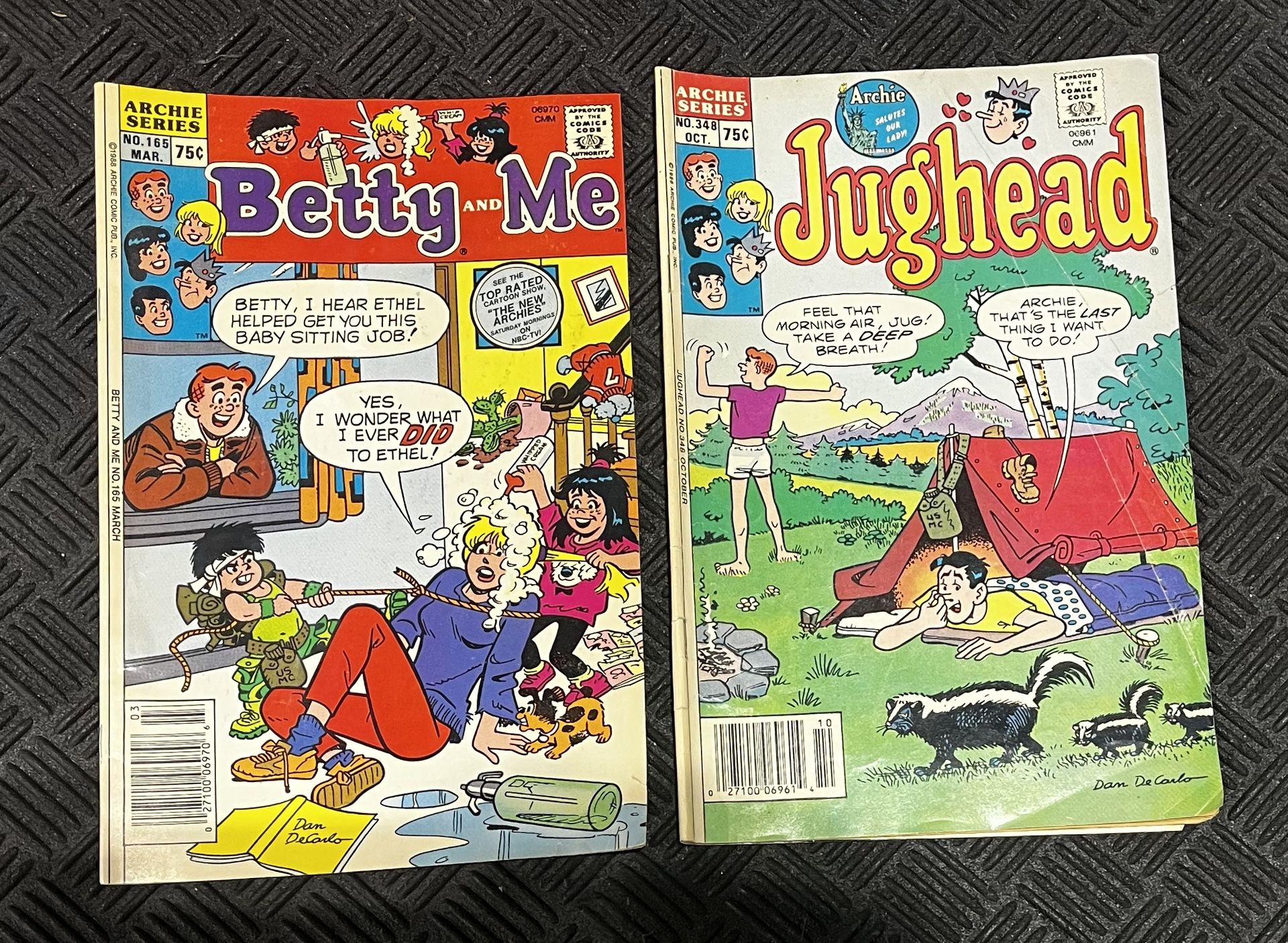 Jughead #348 & Betty and Me #165 Archie Comics Lot (1986–1988) – Dan DeCarlo