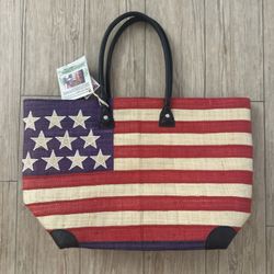 NWT American Flag Bag By “The Madagascar Craft Company”