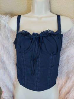 Navy crop tank top juniors size xlarge