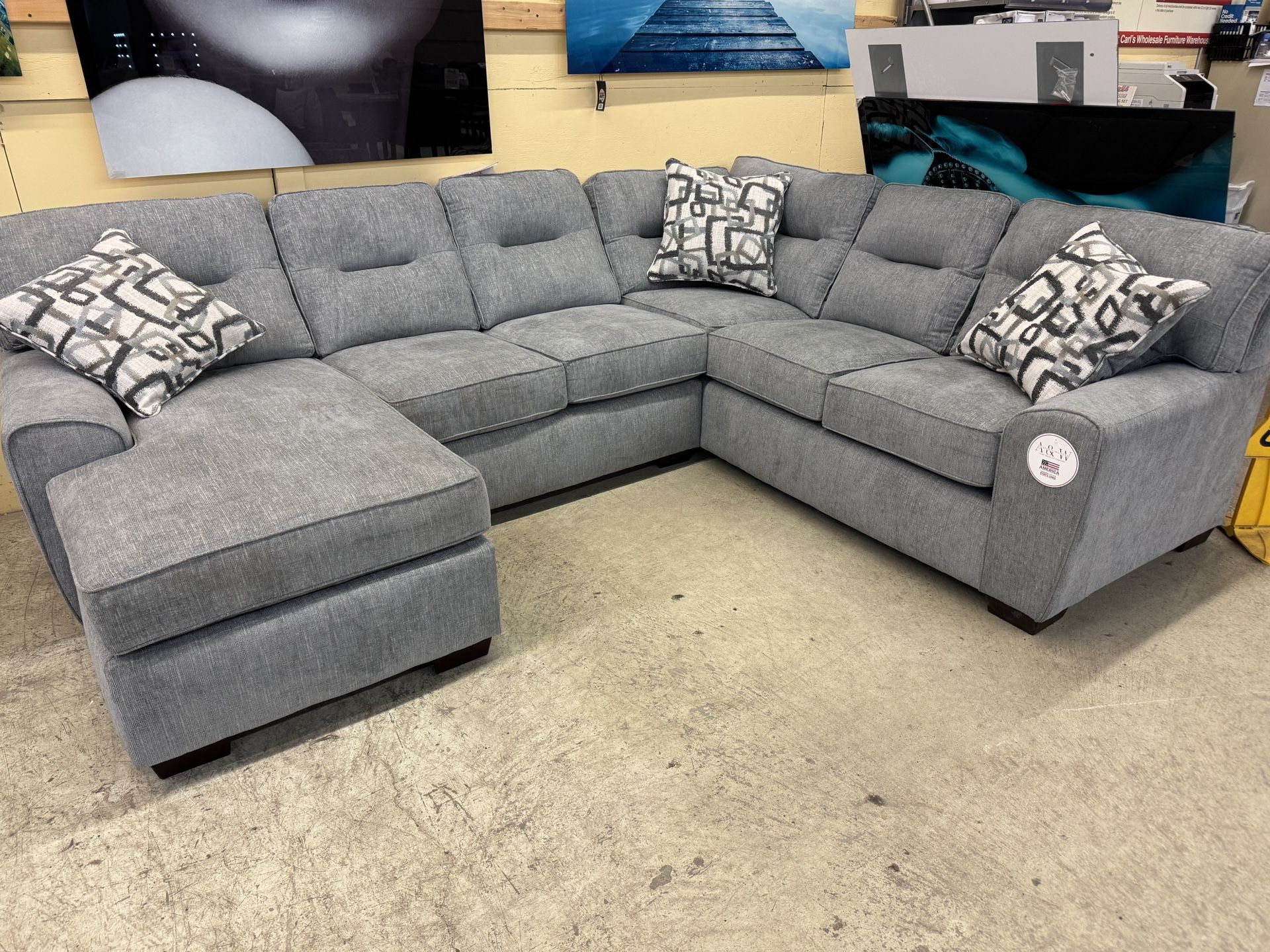 Cozy Chaise Sectional With Pillows