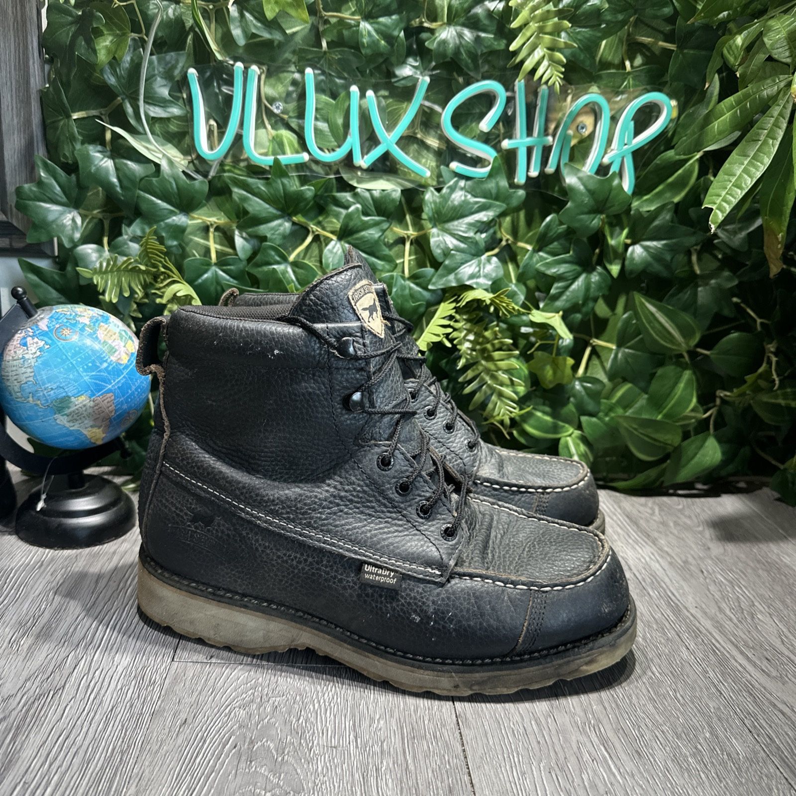 Irish Setter Wingshooter Moc Toe Boots Black Leather 845 Mens Size 9.5 2E