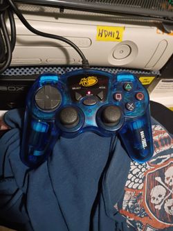 PlayStation 2 Sony controller Madcatz blue translucent edition fully working and tested