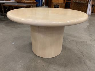 Round Light Wood Button Mushroom Dining Table