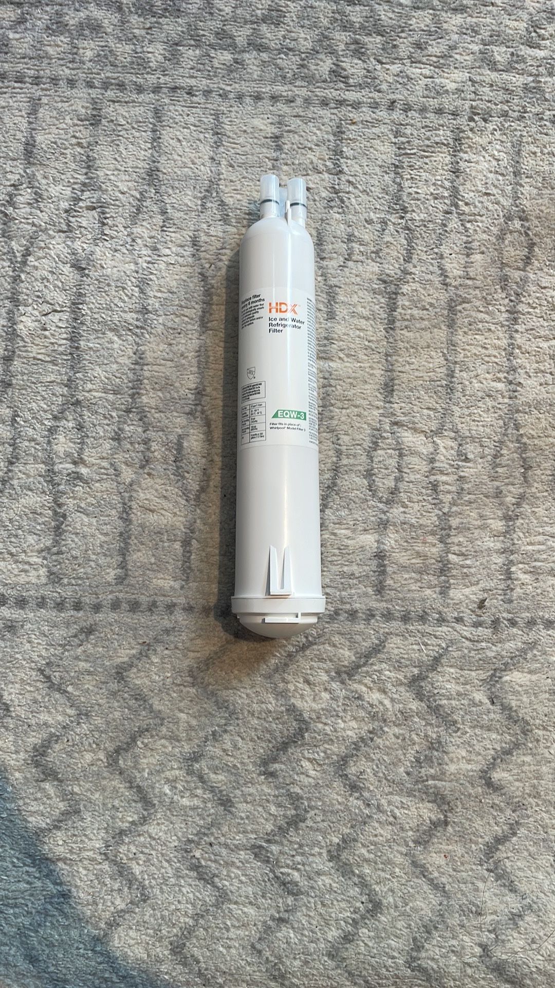 NEW!! 1PK HDX EQW-3 Refrigerator Water Filter - Whirlpool Model 3 Replacement