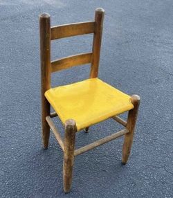 Vintage Mid Century Log Wood Kids Children Toddler Chair Bookshelf Plant Stand Home Cabin Decor