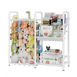 GRANNY SAYS 3-Tier Storage Organizer with Bookshelf, Elastic Cord Organizer for Books and Items, Space-Saving Storage Solution for Home, Living Room, 