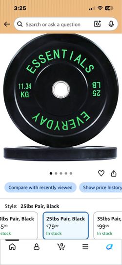 Everyday Essentials 25 lb Bumper Plates Pair