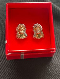 10KT GOLD JESUS EARRINGS