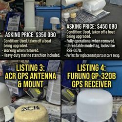 Marine Electronics Lot - Furuno Radar, KVH Satellite Dome, GPS Antennas