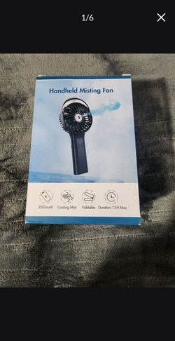 Panergy Portable Handheld Misting Fan, Rechargeable Battery Operated Water Spray Mist Fan for Travel Outdoors Home Office - Blue