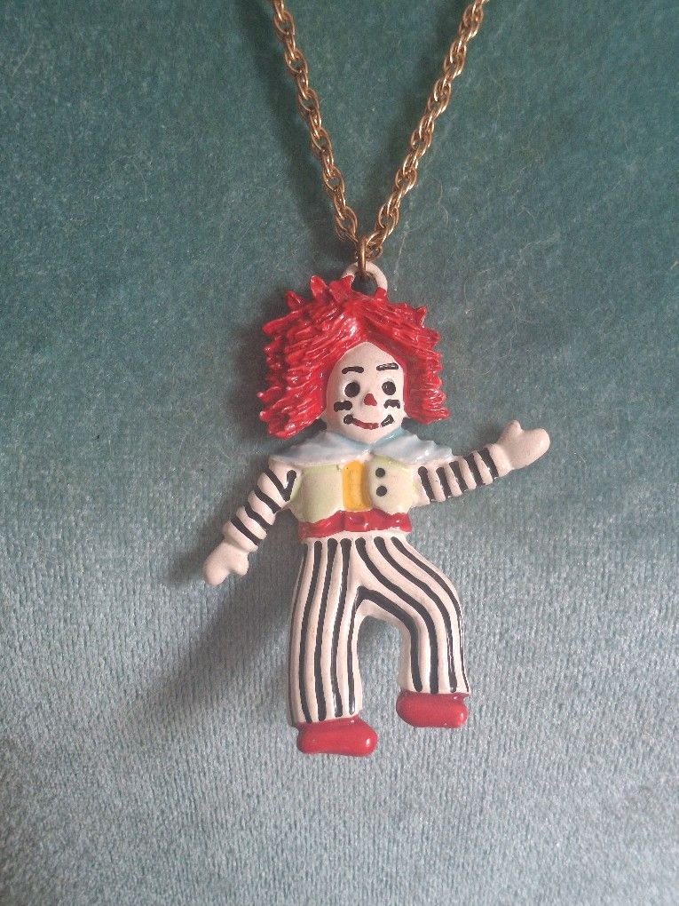 Vintage Clown Pendant Necklace