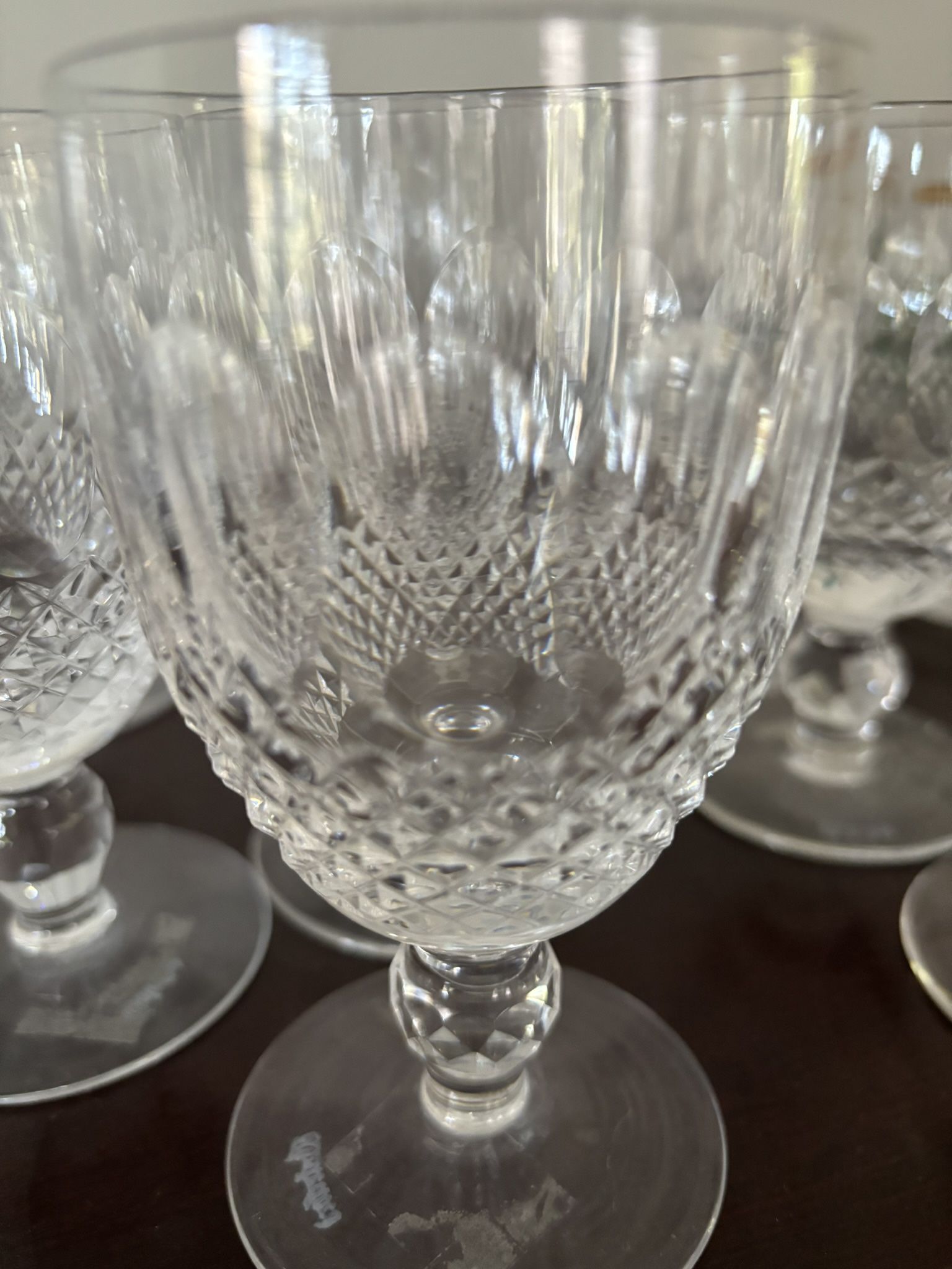 NEVER BEEN USED -  WATERFORD CLARET WINE GLASSES “COLLEEN’ VINTAGE SET OF 8