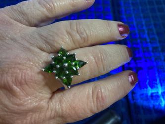 Russian Diopside Sterling Silver Ring 