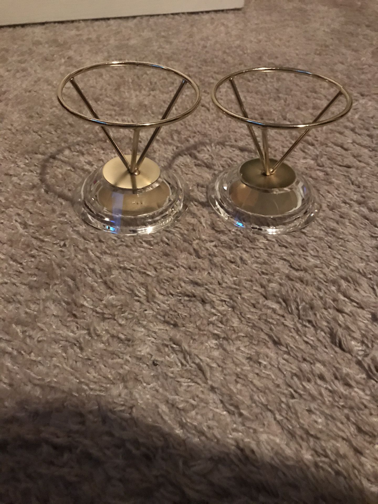 Gold and crystal candle holders