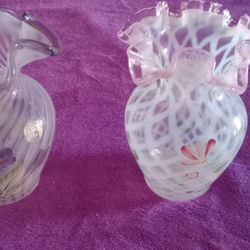 Fenton Glass , Both are Signed ... Beautiful!