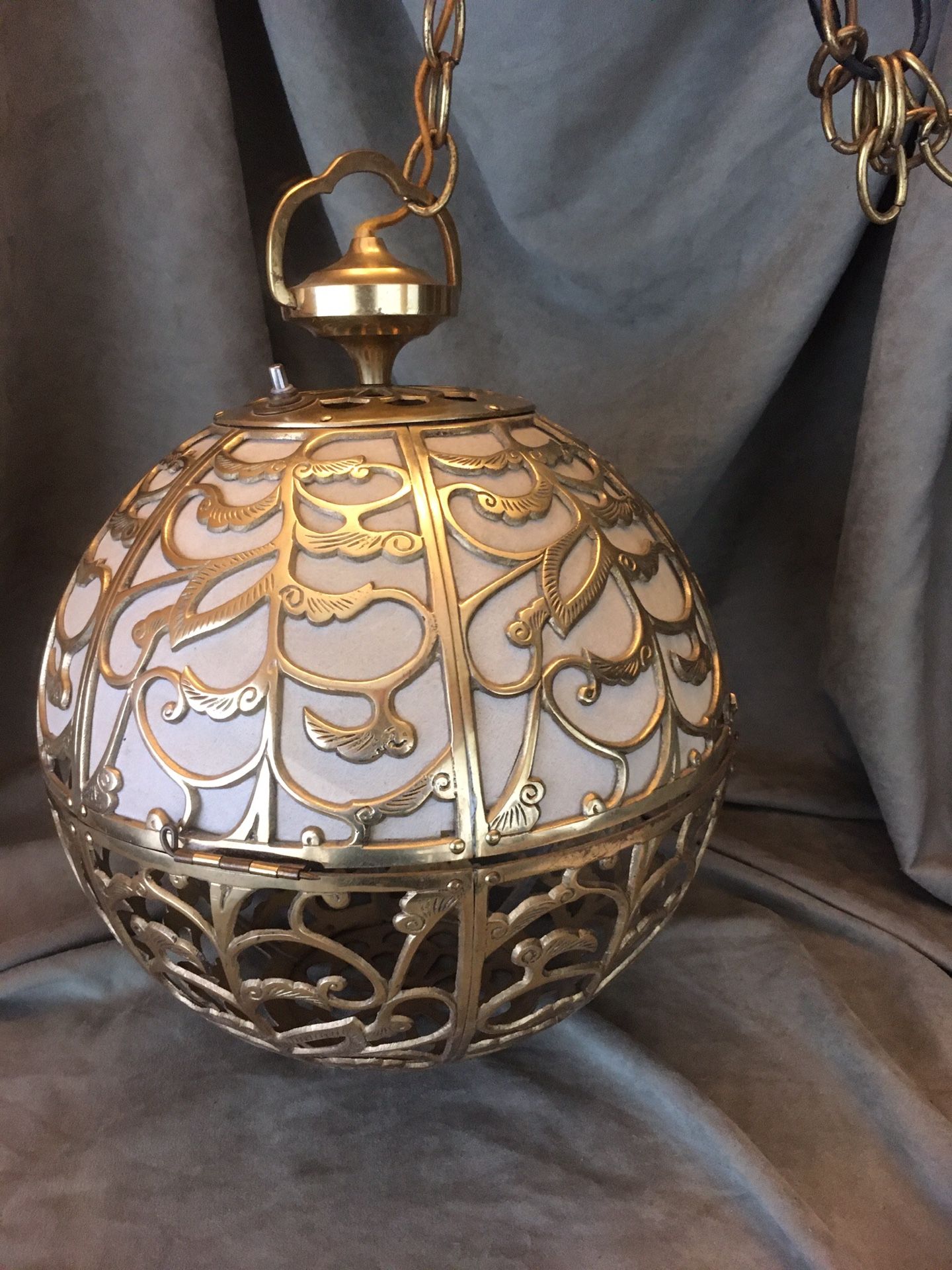 Vintage Solid Brass Hanging Lamp