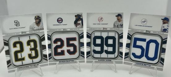 2022 Topps Player Jersey Number Medallion Card, Judge, Buxton, Betts, Tatis Jr