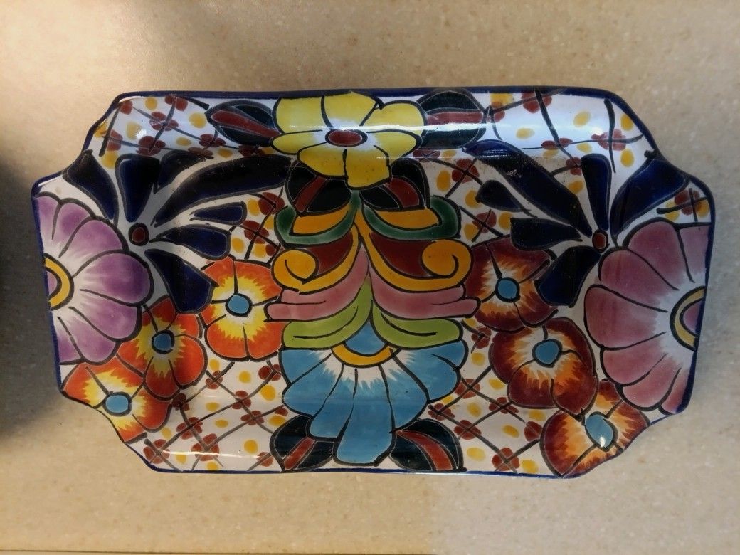 Mexican Art Dish Plate Platter