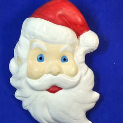 Mid-century 1950's Chalkware Santa Claus Head