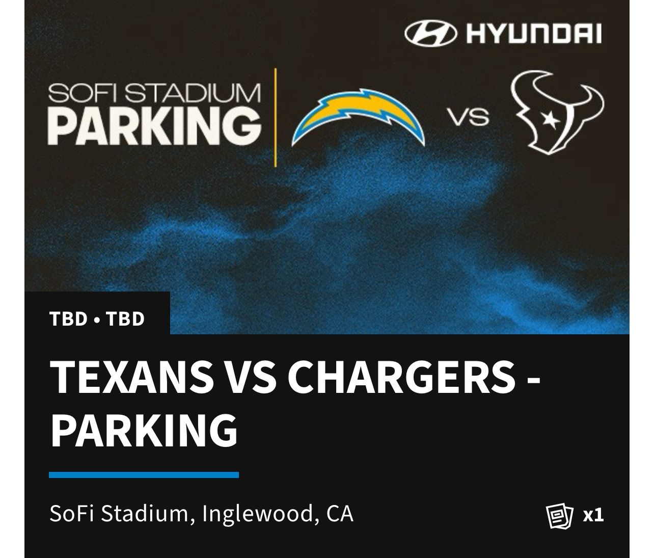 TEXANS VS CHARGERS - TAILGATE PASS PINK ZONE
