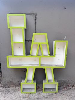 LA Wooden Sign with shelves