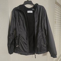 Calvin Klein Women's Fleece Lined Hooded Windbreaker Jacket Size XS