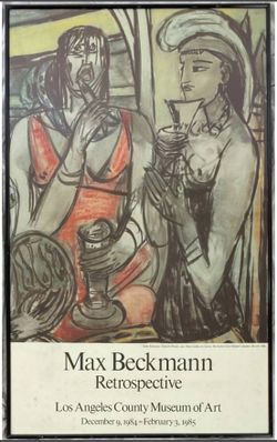 Vintage Max Beckmann Retrospective Framed Poster 38" X 23.5"