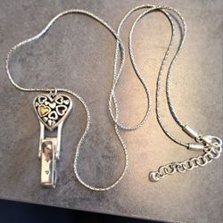 Brighton Floating Heart Badge Clip Necklace/Lanyard