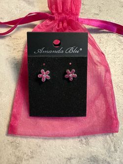 Amanda Blu Pink Flower Earrings
