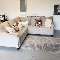 Grey L Shaped Sectional 