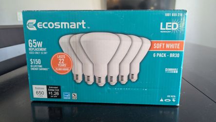 Ecosmart 65-Watt BR30 Dimmable LED Flood Light Bulbs (6-Pack)